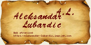 Aleksandar Lubardić vizit kartica